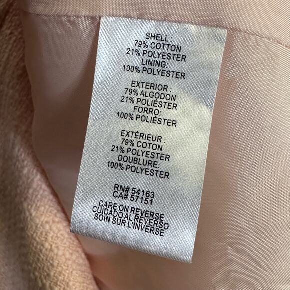 New Karl Lagerfeld Womens size 12 Long Button Front Jacket Blazer Sherbert Pink - Picture 14 of 14